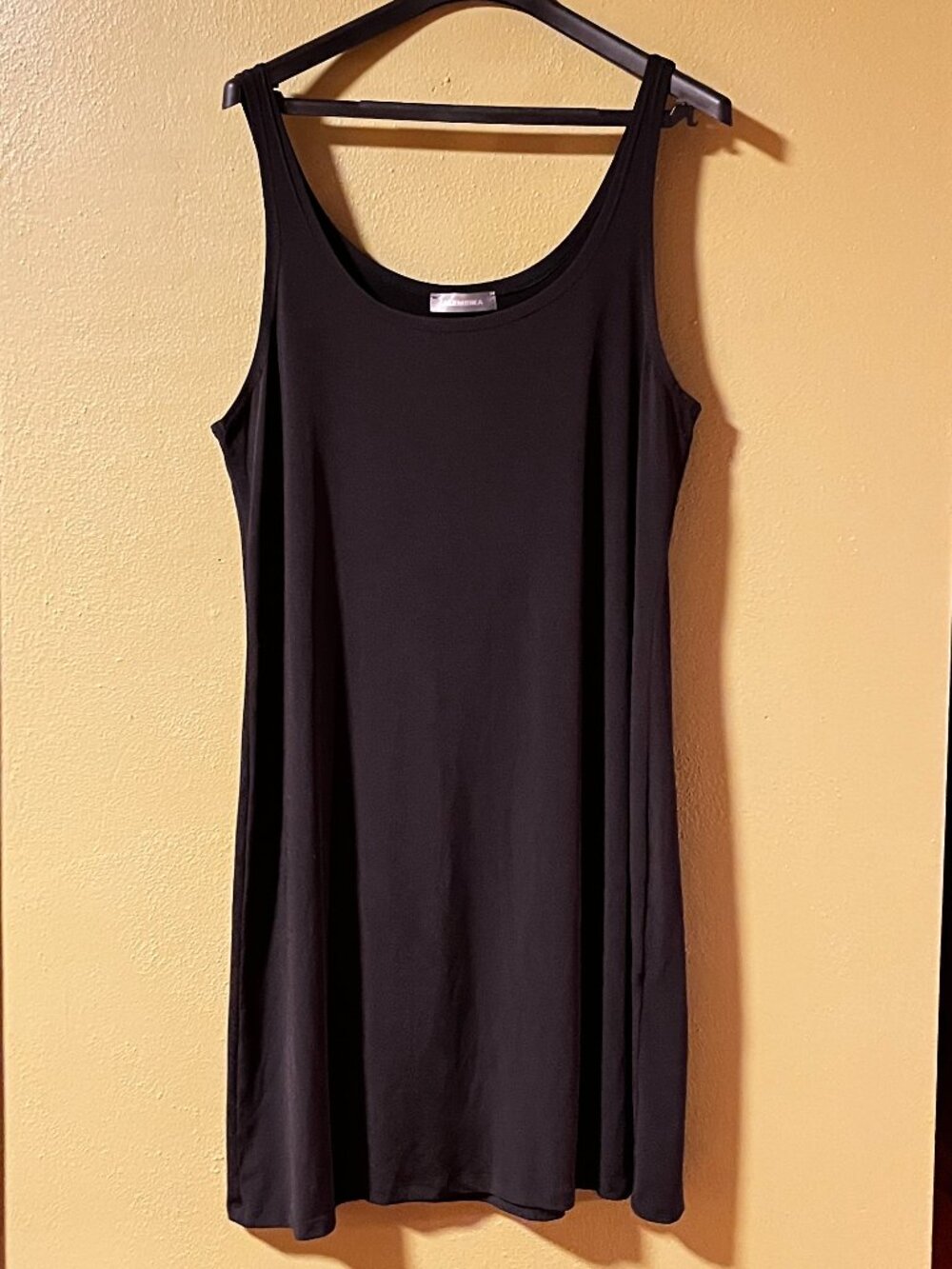 Alembika Black Sleeveless Stretch Knit Tank Dress Made in Israel